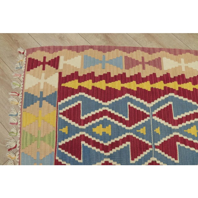 Red 1970s Scandinavian Red Small Kilim For Sale - Image 8 of 13