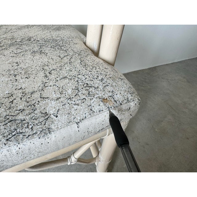 Vintage McGuire - Style " Cracked Ice " Rattan and Leather Dining Chairs - Set of 4 For Sale - Image 9 of 12