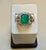 Modern Natural 4.2 Ct Emerald Cut Emerald & Diamond Ring 18 Karat Yellow Gold For Sale - Image 3 of 8
