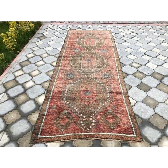 Beautiful vintage Turkish Carpet rug is around 70 years old and in very good condition. This Carpet was hand-woven in the...
