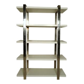 Mid-Century Chrome Frame Bookcase For Sale