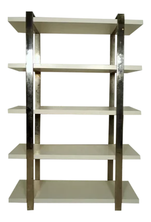 Mid-Century Chrome Frame Bookcase