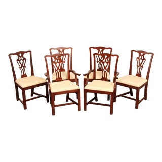 Pennsylvania House Chippendale Style Set Six Cherry Dining Chairs For Sale