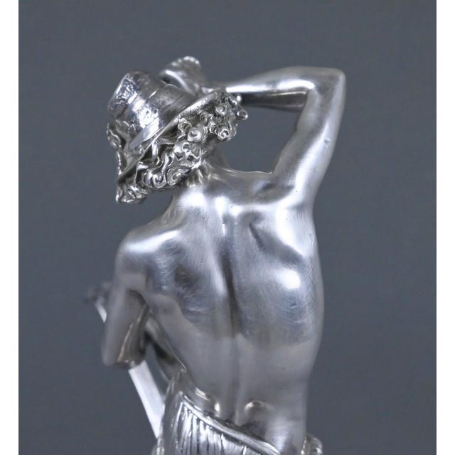 A. Carrier, The Neapolitan Mandolin Player, Late 19th Century, Silvered Bronze For Sale - Image 15 of 18