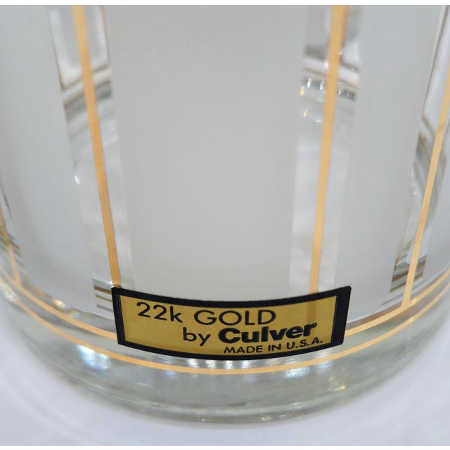 Mid-Century Modern Vintage 22k Gold Culver ServeMates Double Old Fashioned Glasses – Set of 4 For Sale - Image 3 of 7