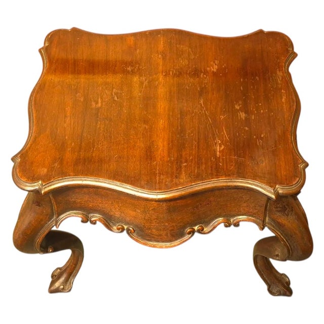 Brown 19th Century Portuguese Baroque Hand-Painted and Carved Side Table - 24" For Sale - Image 8 of 12