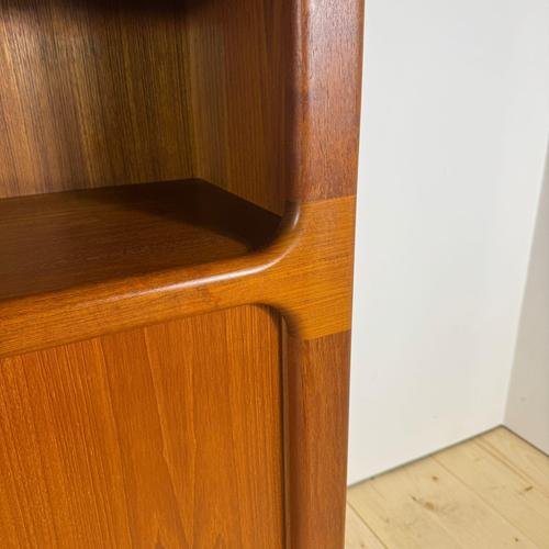 Vintage Teak Bookcase with Retractable Doors from Dyrlund, Denmark, 1960s For Sale - Image 12 of 13