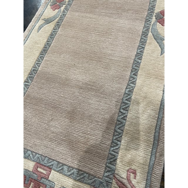 Modern 1990s Handwoven Modern Design Chinese Rug 2'6" X 10'11" For Sale - Image 3 of 6