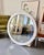 Art Deco 1980s Large Round White Stone Post Modern Mirror For Sale - Image 3 of 5