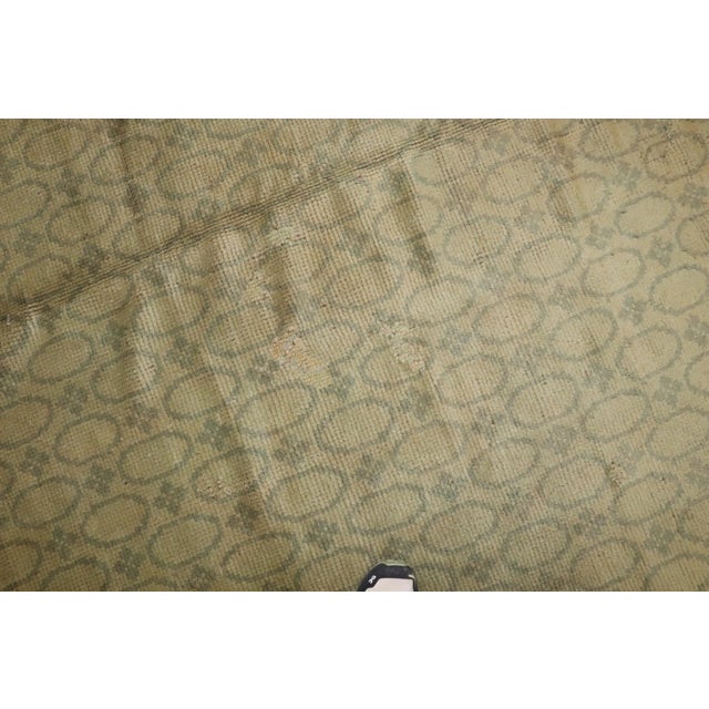 Early 20th Century Zabihi Collection Mint Green Color Irish Donegal Rug - 11'9" x 11'11" For Sale - Image 12 of 12