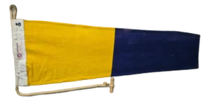 Nautical Signal Pennant for Numeral "FIVE" in Frame