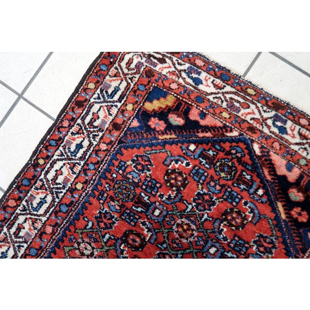 1970s, Handmade Vintage Persian Hamadan Rug 2.4' X 4.1' For Sale - Image 9 of 11