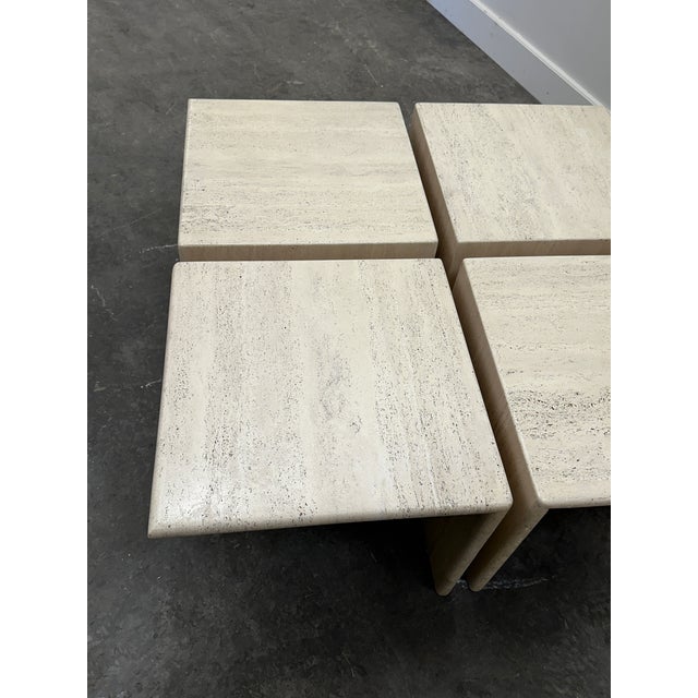 Modular Travertine Coffee Table, 1980s, Set of 4 For Sale - Image 10 of 14