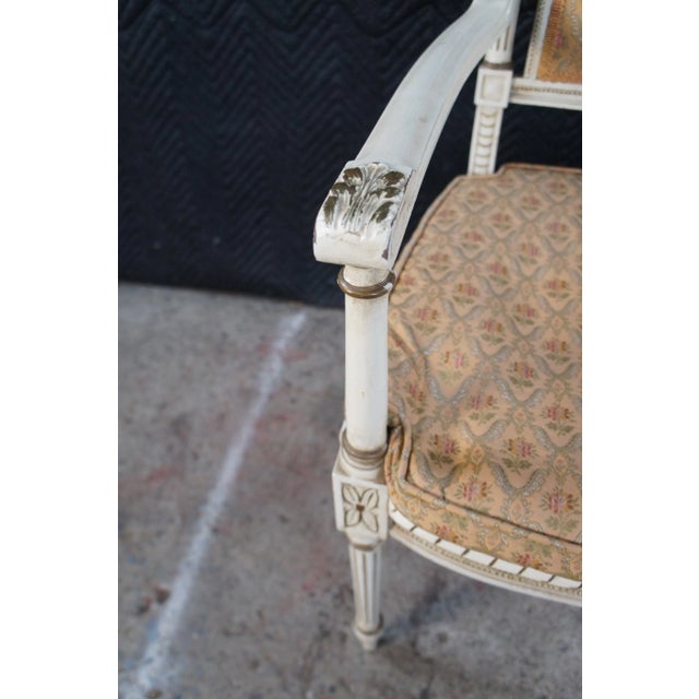 Early 20th Century Antique French Provincial Louis XVI Neoclassical Carved Armchair For Sale - Image 4 of 16
