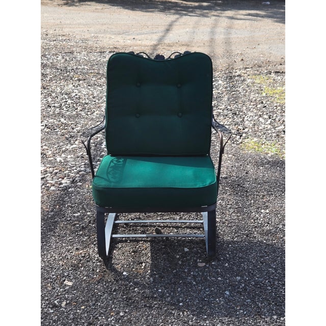 Vintage Wrought Iron Outdoor Patio Chair For Sale - Image 10 of 12