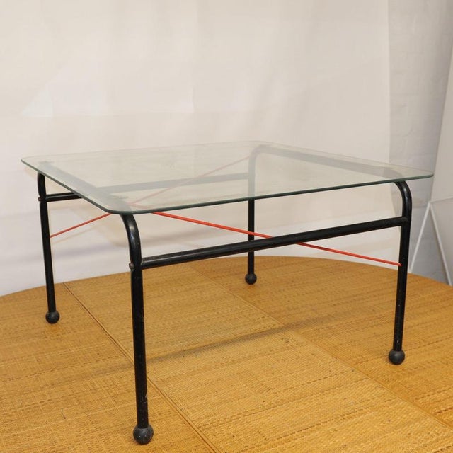 Postmodern Vintage Scandinavian Glass and Metal Coffee Table by Johan Huldt, 1980s For Sale - Image 3 of 10