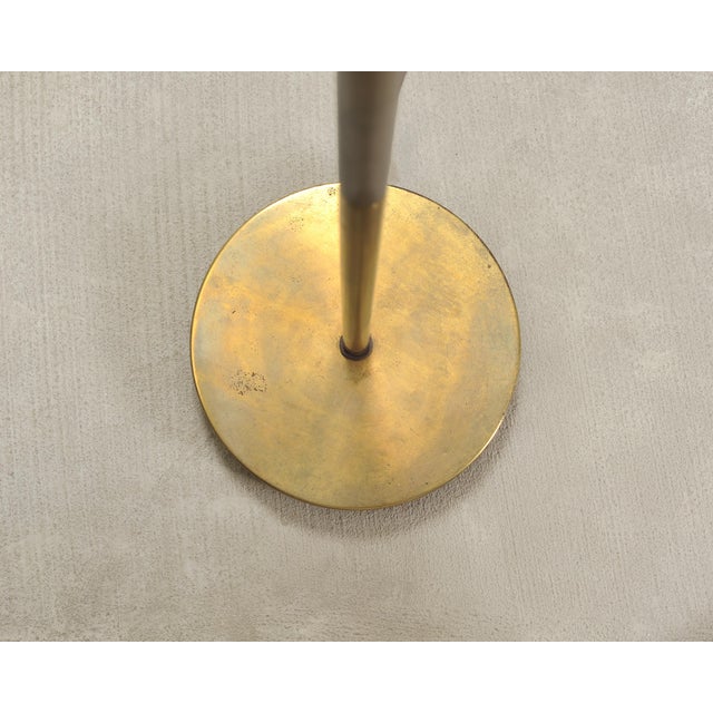 Brass Mid-Century Patinated Brass Adjustable Pharmacy Floor Lamp For Sale - Image 8 of 16