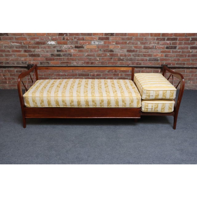 Wood Vintage Italian Modern Walnut Divan Sofa Bed Attributed to Paolo Buffa For Sale - Image 7 of 18