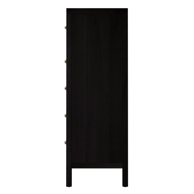2020s Nora 36 in. W Rectangular Wood 5 Drawer Tall Dresser, Antique Coffee For Sale - Image 5 of 8