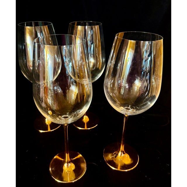 1990s Copper-Stemmed Wine Glasses - Set of 4 For Sale - Image 10 of 11
