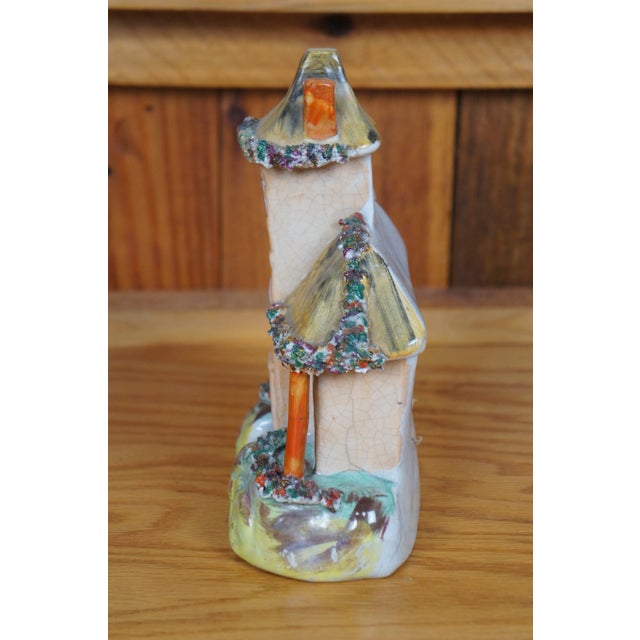 Antique 19th Century English Staffordshire Porcelain Manor House Figurine For Sale - Image 4 of 12