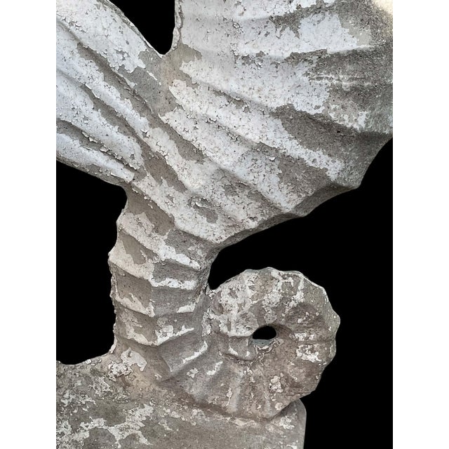 Vintage Three Seahorses Birdbath Concrete For Sale - Image 10 of 18