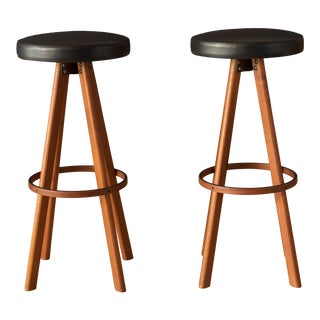 Vintage Danish Teak Bar & Counter Stools by Hans Olsen for Frem Rojle - a Pair For Sale