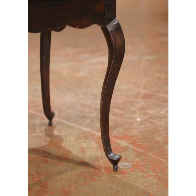 18th Century French Louis XV Carved Oak Nightstand With Drawer For Sale - Image 11 of 13