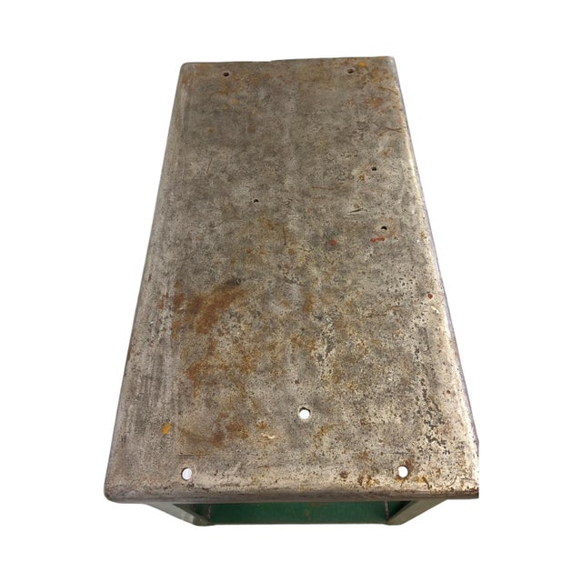 Vintage Heavy Duty Industrial Steel Workbench Table With Painted Legs. For Sale In Seattle - Image 6 of 7
