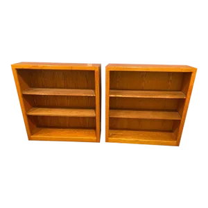 Pair of Vintage Mission Art & Craft Style Oak Bookcases.