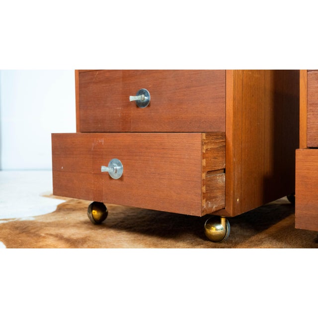 1960s Finn Juhl France and Son Rolling Cabinets - A Pair For Sale - Image 9 of 13