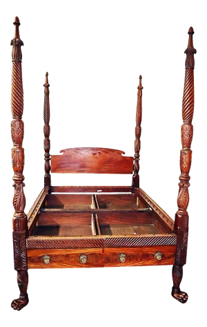 Greek Revival English 4-Poster Bed, C 1820.