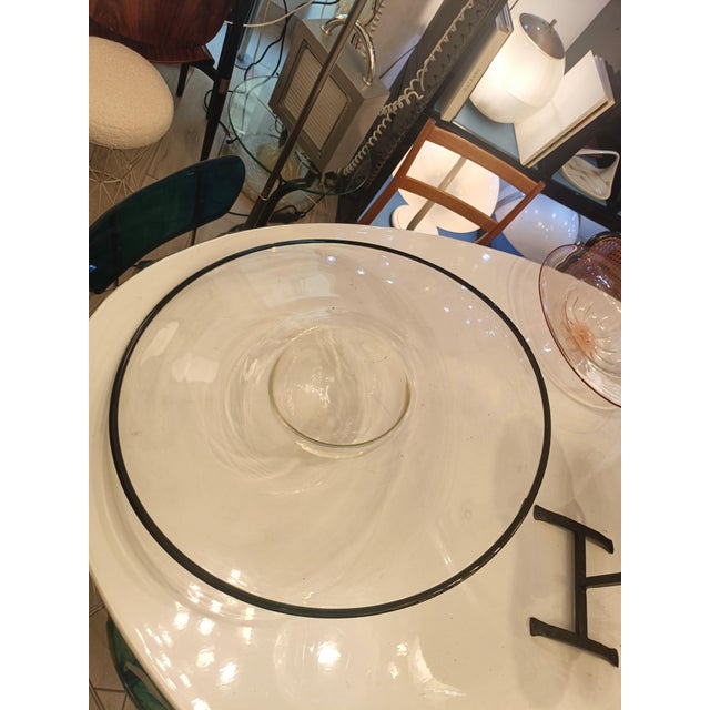 1960s Large Hat-Shaped Centrepiece Plate in Clear Murano Glass, Italy, 1960s For Sale - Image 5 of 9