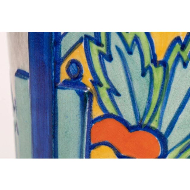 British Art Deco Hand Painted Vase, 1930s For Sale - Image 6 of 9