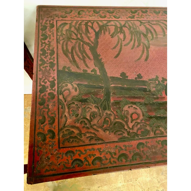Pair Chinese Coromandel Lacquer Consoles For Sale - Image 10 of 12