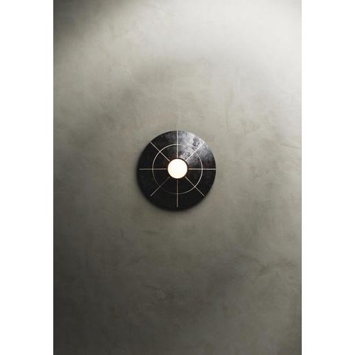 Large Navazi Circular Wall Lamp in Scorched Coal Ceramic and Glass by Svitanok For Sale - Image 6 of 8