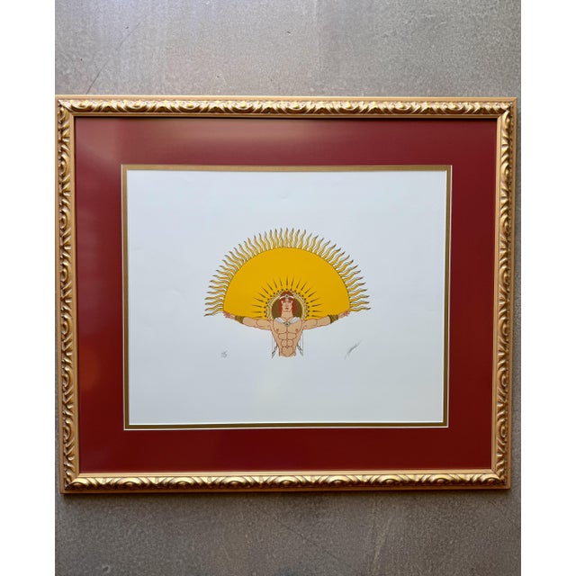 Signed Stephan "Sun" Limited Edition Serigraph 69/75 Art Deco Revival Silkscreen 1980s For Sale - Image 13 of 18