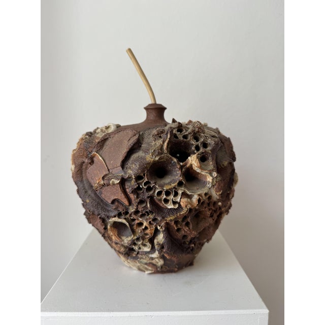 Danish Brutalist Stoneware Table Lamp by Bodil Marie Nielsen, 1970s For Sale - Image 6 of 10