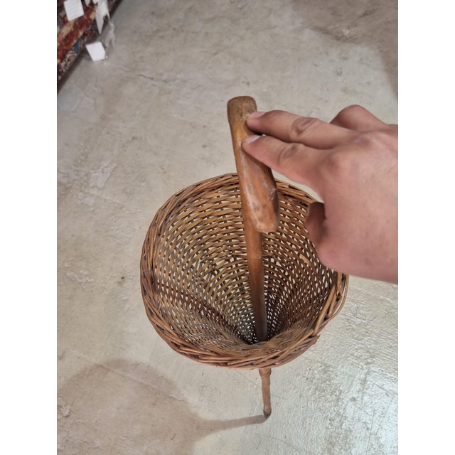 Mid-20th Century European Wicker Umbrella Stand, Likely French or Italian 46'' Tall For Sale In Los Angeles - Image 6 of 6