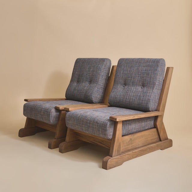 Mid-Century Modern French Elm Armchair, 1960s - 2 Available For Sale - Image 3 of 11