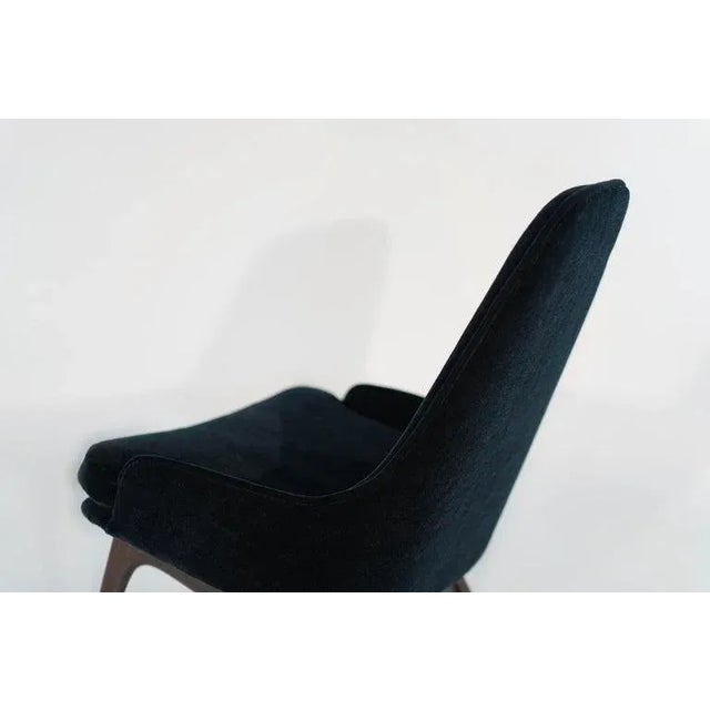 Blue Set of Slipper Chairs by Adrian Pearsall in Navy Mohair, 1950s For Sale - Image 8 of 12