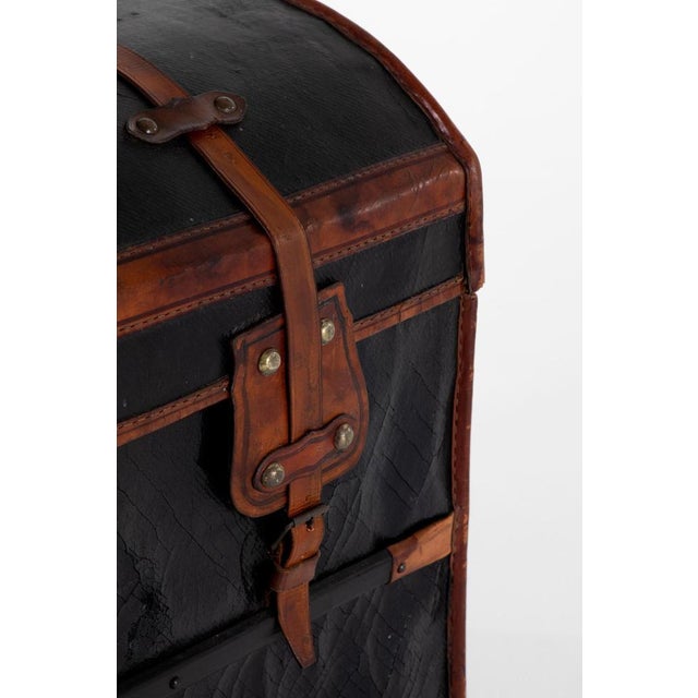 Large Leather Steamer Trunk For Sale - Image 15 of 18