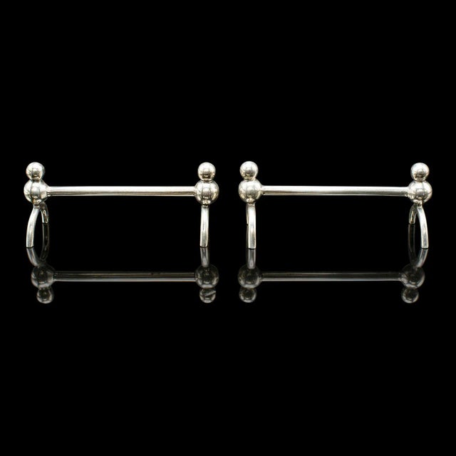 Traditional Pair of Small Antique Cutlery Rests, English Silver Plate Spoon Racks, Edwardian For Sale - Image 3 of 7