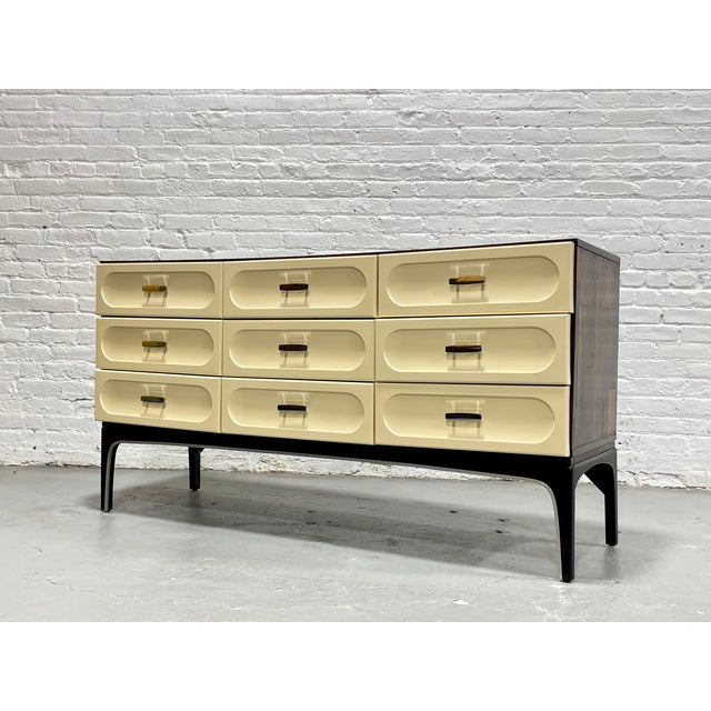 Mid Century Modern Plastic + Rosewood Credenza / Long Dresser by Vallieres, C. 1960's For Sale - Image 9 of 12