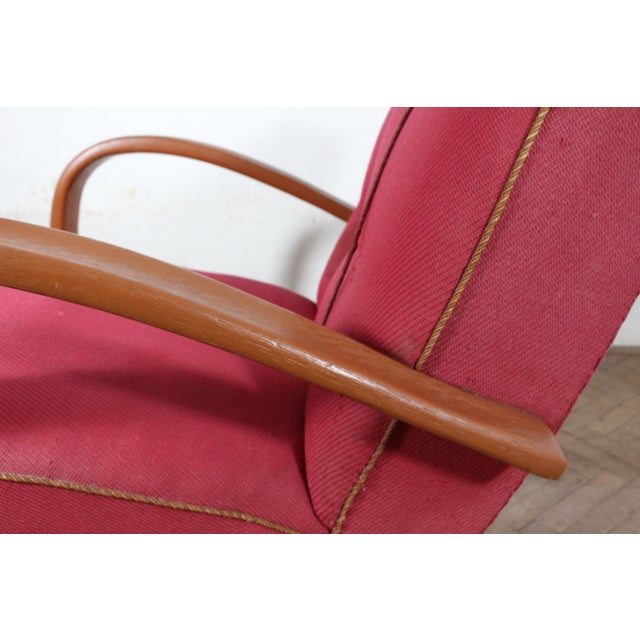 A very elegant pair of armchairs designed by jindrich halabala in 1930 in the czech republic. Model h 269 a refined mid-...