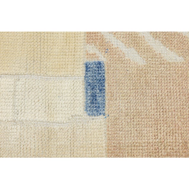 Textile Contemporary Abstract Geometric Hand-Knotted Wool Rug in Soft Earth & Pastels For Sale - Image 7 of 12