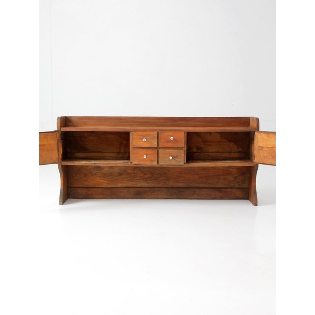 Antique Primitive Tabletop Cabinet With Drawers and Cupboards For Sale - Image 4 of 17