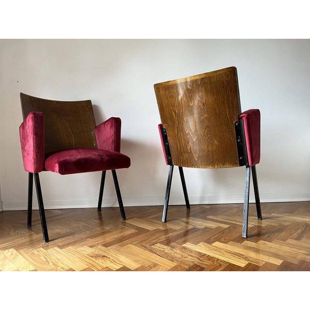 Set of Mid-Century Theatre Armchairs, 1950s For Sale - Image 6 of 18