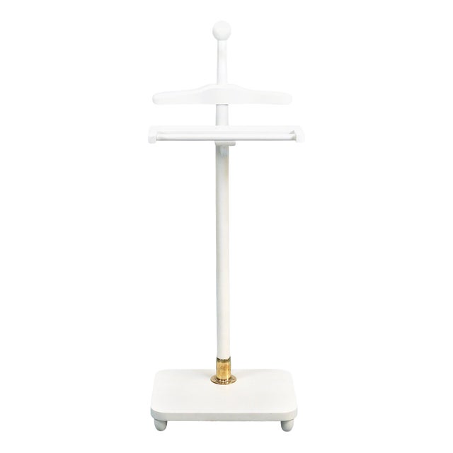 Art Nouveau White and Brass Valet Jugendstil Clothing Stand, Vienna, Austria, 1920s For Sale