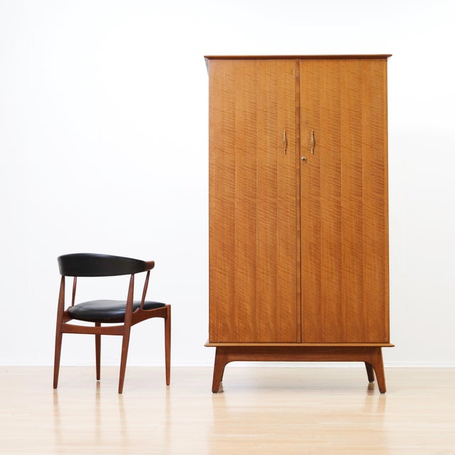 Brown Mid Century Armoire by Alfred Cox, 1950s For Sale - Image 8 of 10
